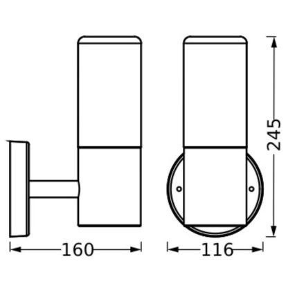 Ledvance - Zunanja stenska svetilka FIGO CYLINDER 1xE27/20W/230V IP44