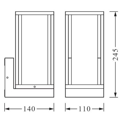 Ledvance - Zunanja stenska svetilka FRAME 1xE27/60W/230V IP44