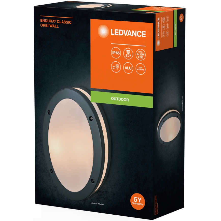 Ledvance - Zunanja stenska svetilka ORBI 2xE27/18W/230V IP65