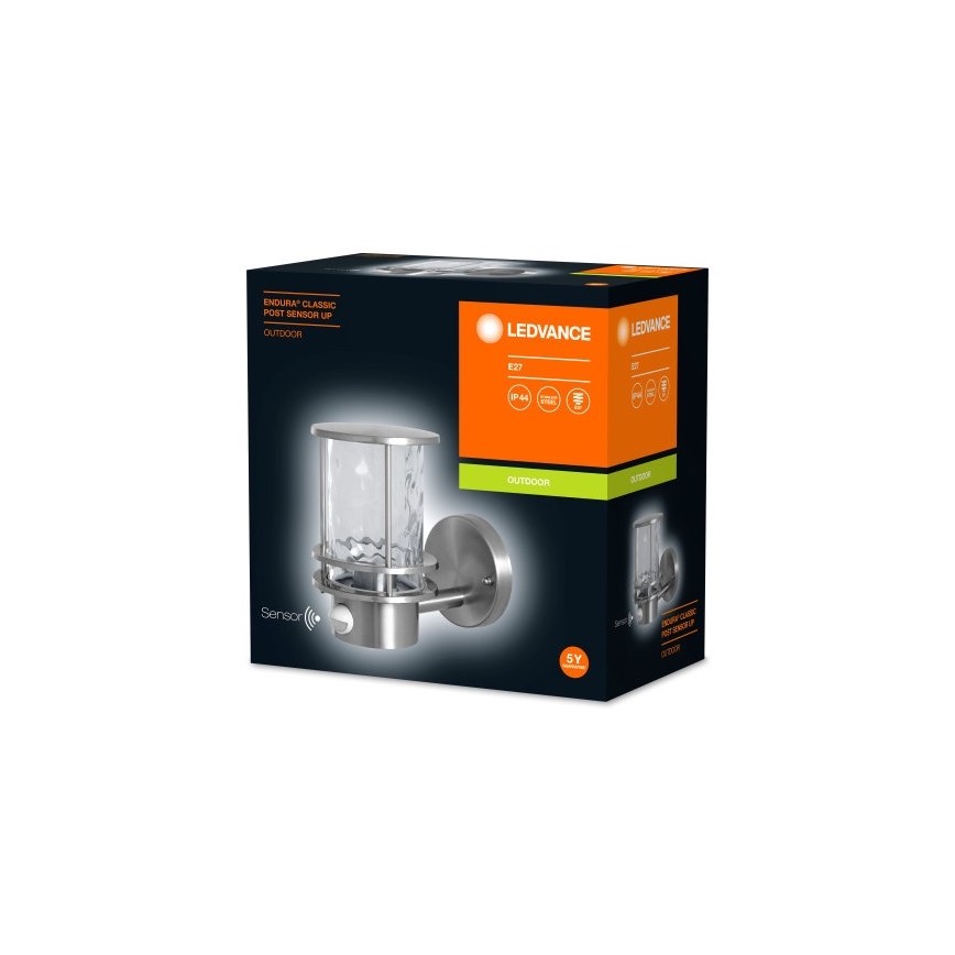 Ledvance - Zunanja stenska svetilka s senzorjem ENDURA 1xE27/60W/230V IP44