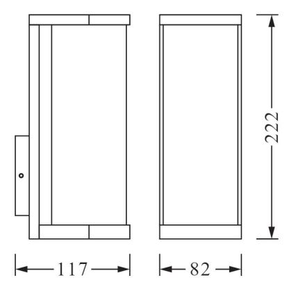 Ledvance - Zunanja stenska svetilka TUBULAR 1xE27/60W/230V IP44