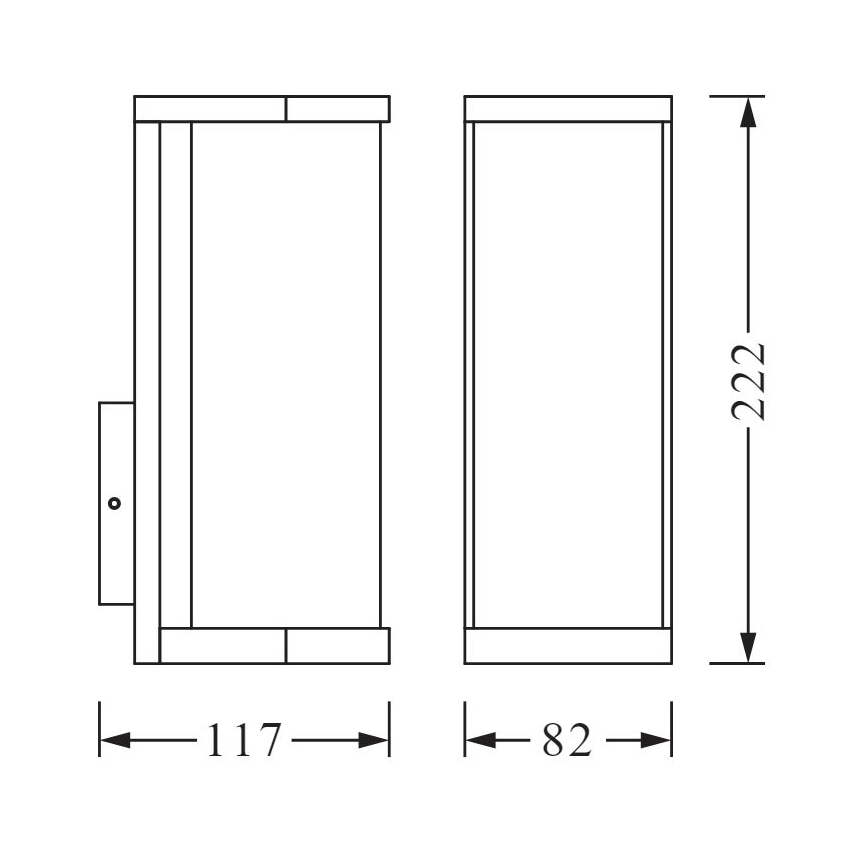 Ledvance - Zunanja stenska svetilka TUBULAR 1xE27/60W/230V IP44