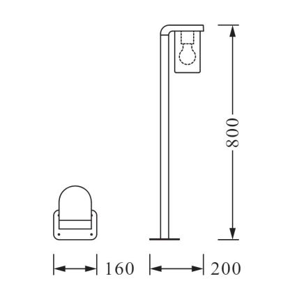 Ledvance - Zunanja svetilka CASCADE 1xE27/25W/230V IP44 80 cm