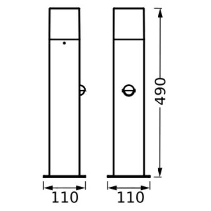 Ledvance - Zunanja svetilka s senzorjem FIGO SQUARE 1xE27/20W/230V IP44