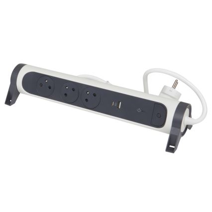 Legrand 049416 - Podaljšek s stikalom 3Z Tip E + USB-A + USB-C 1,5m