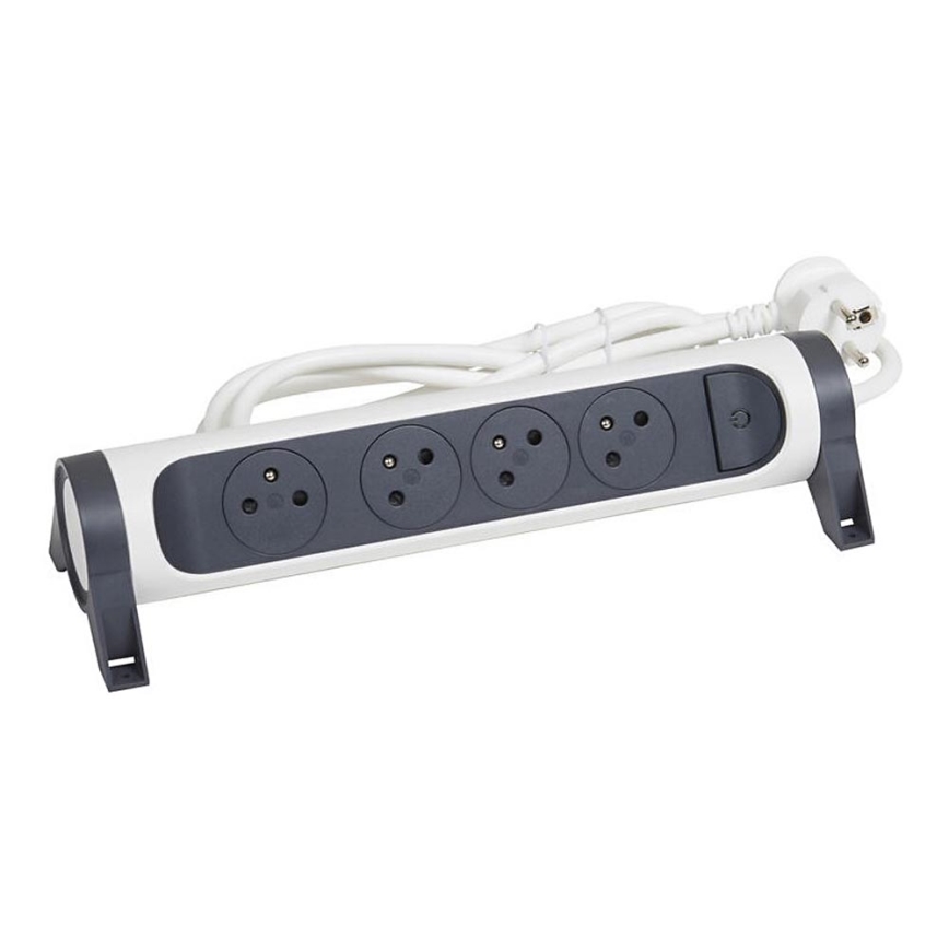 Legrand 049459 - Podaljšek s stikalom 4Z Tip E 3m