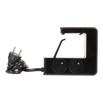 Legrand 050412 - Podaljšek s stikalom in stojalom za tablico 4Z Tip E + 2x USB-A 1,5m črna