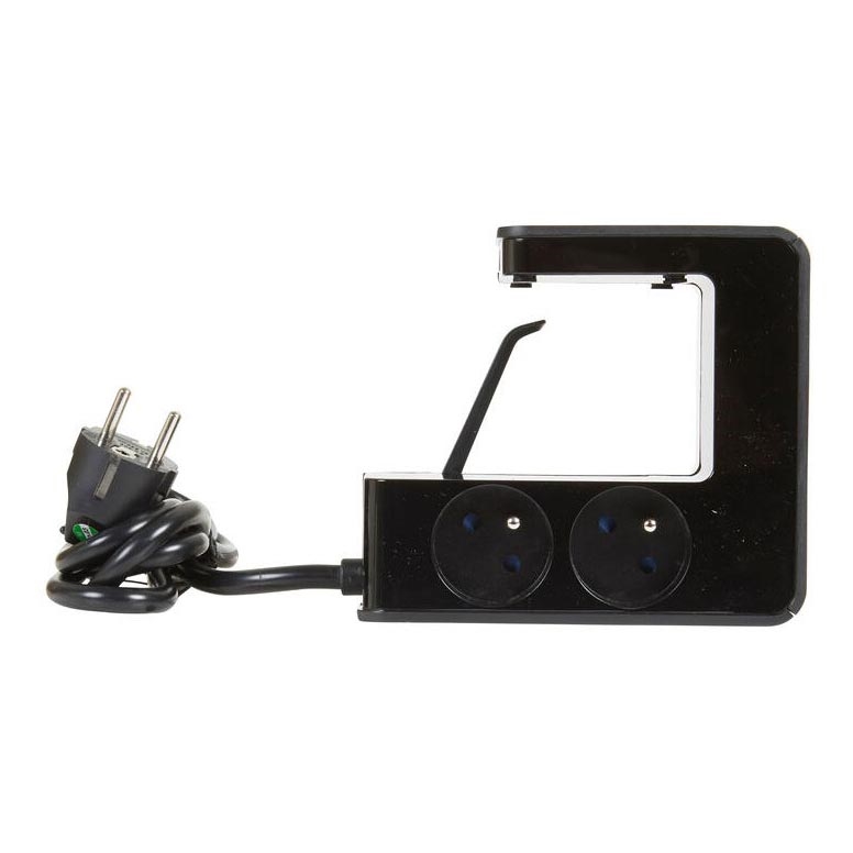 Legrand 050412 - Podaljšek s stikalom in stojalom za tablico 4Z Tip E + 2x USB-A 1,5m črna
