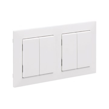 Legrand - 2x dvojno stopniščno stikalo č. 5 s okvirjem SUNO bela