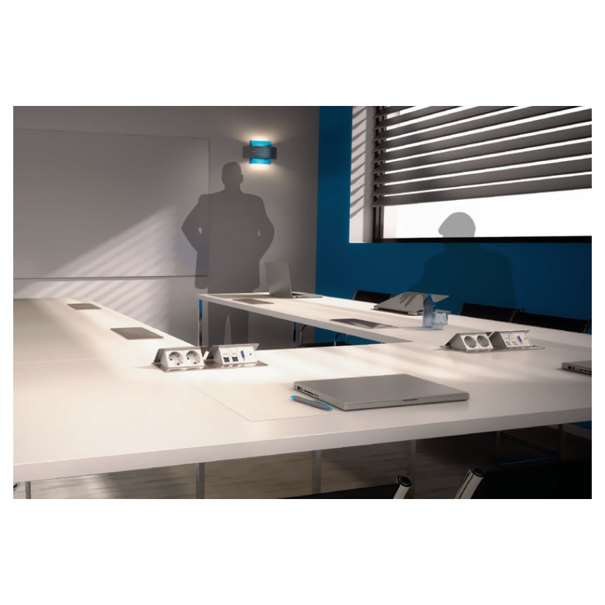 Legrand 54023 - Doza za vtičnice za mizno desko POP-UP 2x4M nerjaveče jeklo