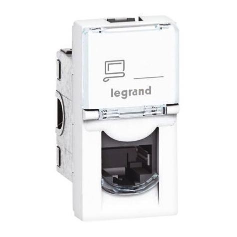 Legrand 76551 - Vtičnica MOSAIC 1xRJ45 razred 5E UTP 1M bela