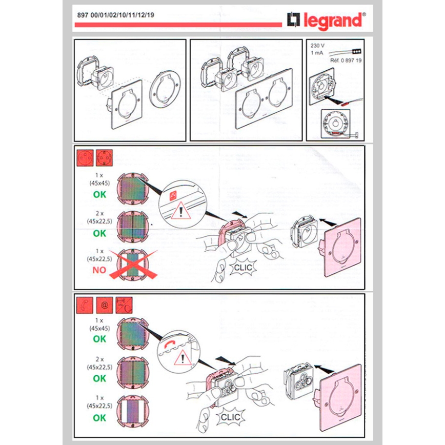 Legrand 89700 - Okvir za talno vtičnico PLATINUM IP44 2M IP44 nerjaveče jeklo
