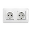 Legrand - Dvojna domača vtičnica SCHUKO z okvirjem NILOE 250V bela