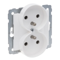 Legrand - dvojna hišna vtičnica SUNO brez okvirja 250V/16A, bela