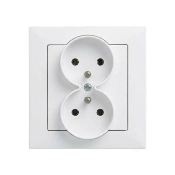 Legrand - Dvojna hišna vtičnica z okvirjem SUNO 250V bela
