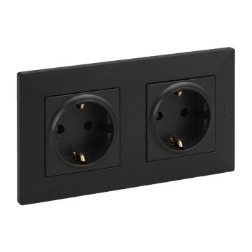 Legrand - Dvojna vtičnica SCHUKO za stanovanjsko uporabo NILOE STEP 250V črna