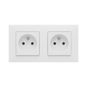 Legrand - Dvojna vtičnica za domačo rabo z okvirjem NILOE STEP 250V bela