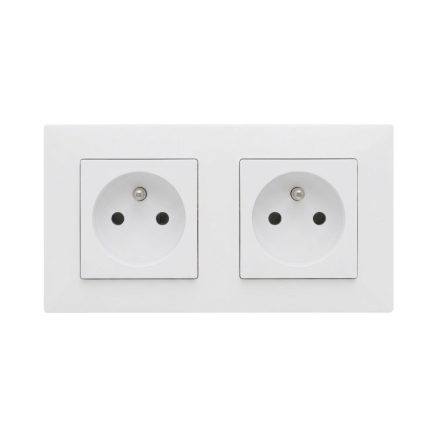Legrand - Dvojna vtičnica za domačo rabo z okvirjem NILOE STEP 250V bela