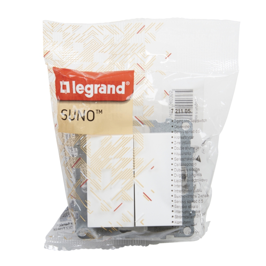 Legrand - dvojno stikalo brez okvirja, št. 5, SUNO, belo