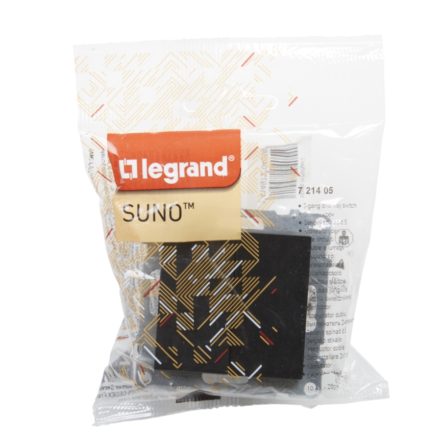 Legrand - dvojno stikalo brez okvirja št. 5 SUNO, črne barve