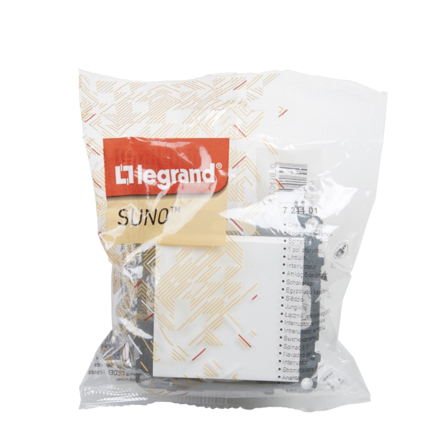 Legrand - Enopolno stikalo brez okvirja št. 1 SUNO, belo