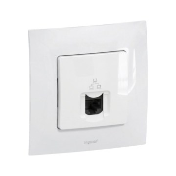 Legrand - Ethernet vtičnica RJ45 z okvirjem NILOE, bela