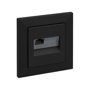 Legrand - Ethernet vtičnica RJ45 z okvirjem SUNO črna