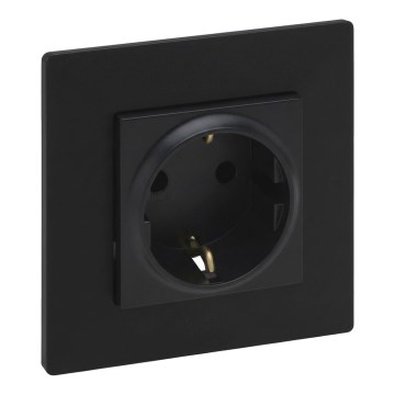 Legrand - Hišna vtičnica SCHUKO z okvirjem NILOE STEP 250V črna