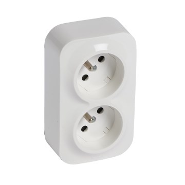Legrand - Stenska dvojna hišna vtičnica 250V/16A FORIX bela