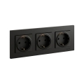 Legrand - Trojna domača vtičnica SCHUKO NILOE STEP 250 V črna