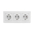 Legrand - Trojna domača vtičnica SCHUKO z okvirjem NILOE STEP 250V bela