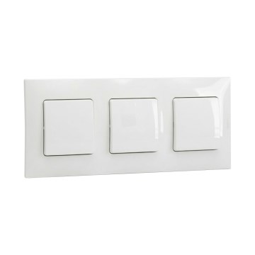Legrand - Trojno enopolno stikalo č. 1 z okvirjem NILOE belo