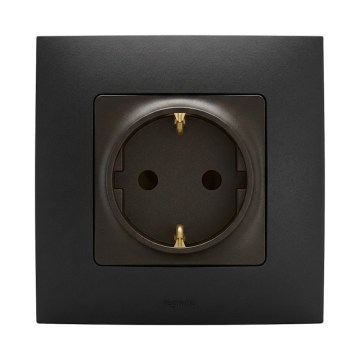 Legrand - Vtičnica SCHUKO z okvirjem NILOE 250V črna