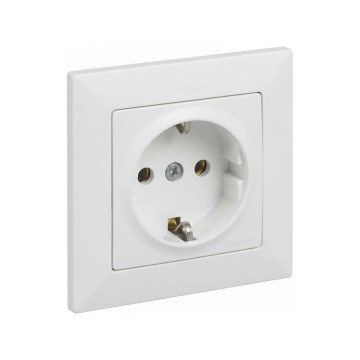 Legrand - Vtičnica SCHUKO za domačo uporabo z okvirjem SUNO 250V bela
