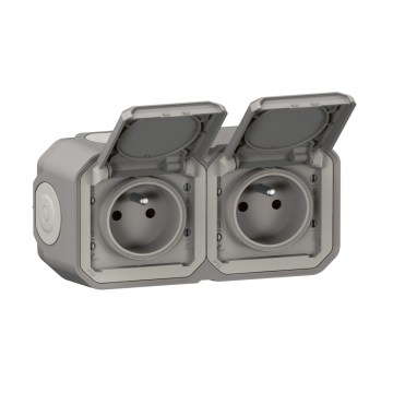 Legrand - Zunanja dvojna vtičnica PLEXO 250V IP55 siva