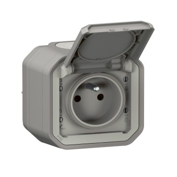 Legrand - Zunanja vtičnica 250V/16A PLEXO IP55 siva
