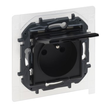 Legrand - Zunanja vtičnica brez okvirja 250V/16A NILOE STEP IP44 črna