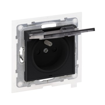 Legrand - Zunanja vtičnica brez okvirja 250V/16A NILOE STEP IP44 črna