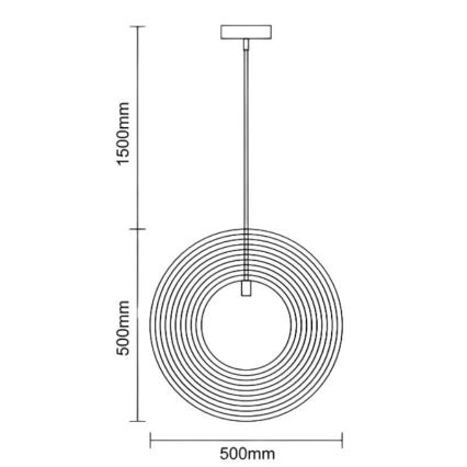 Lesen lestenec na kablu 1xE27/60W/230V, premer 50 cm, masiven/furnir/gumi les (Hevea)