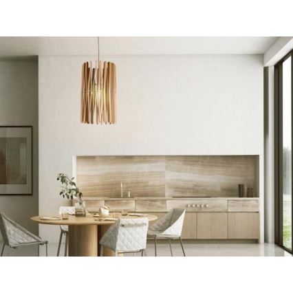 Lesen lestenec na kablu 1xE27/60W/230V Ø 38 cm masiv/jesen/kaučukovec