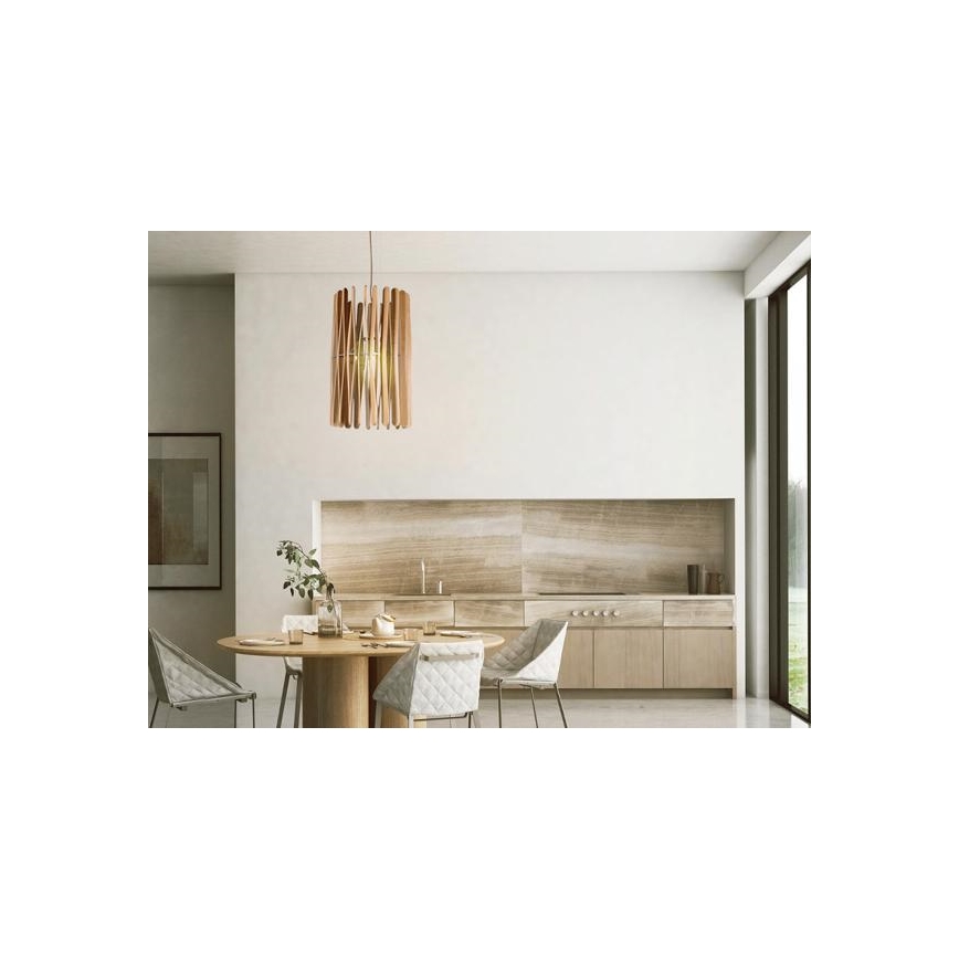 Lesen lestenec na kablu 1xE27/60W/230V Ø 38 cm masiv/jesen/kaučukovec