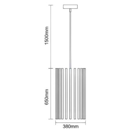 Lesen lestenec na kablu 1xE27/60W/230V Ø 38 cm masiv/jesen/kaučukovec