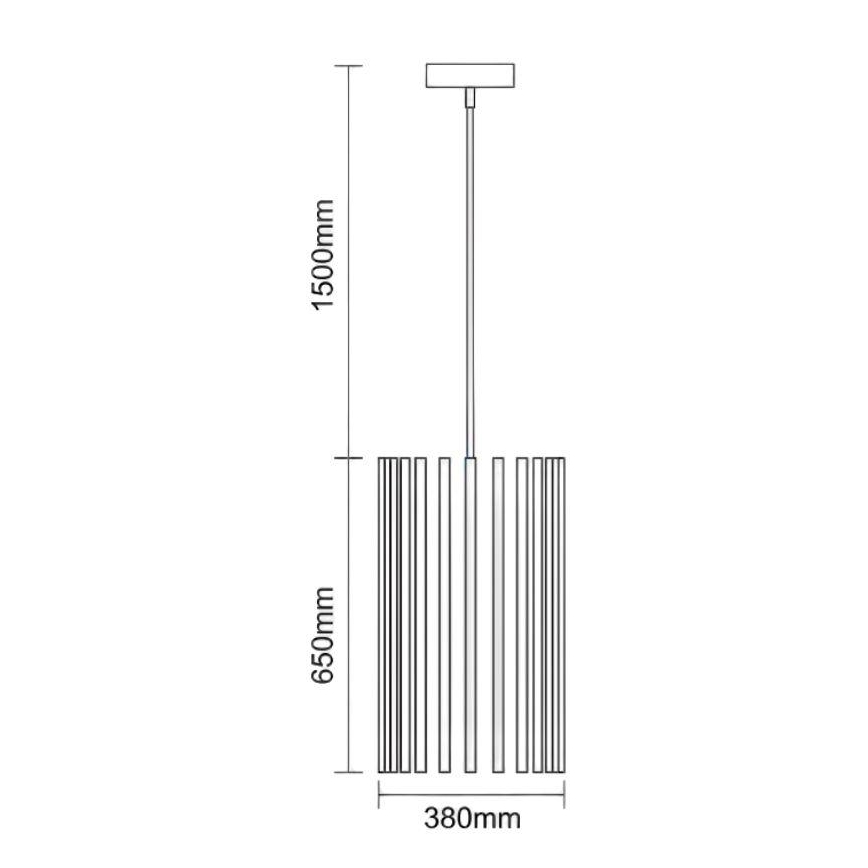 Lesen lestenec na kablu 1xE27/60W/230V Ø 38 cm masiv/jesen/kaučukovec