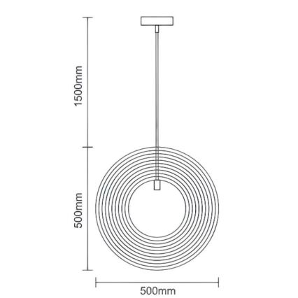 Lesen lestenec na kablu 1xE27/60W/230V Ø 50 cm masiven/furnir/kavčukovec