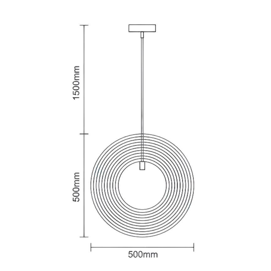 Lesen lestenec na kablu 1xE27/60W/230V Ø 50 cm masiven/furnir/kavčukovec