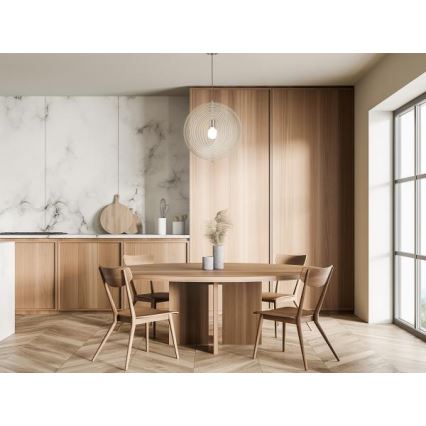 Lesen lestenec na vrvici 1xE27/60W/230V, premer 43,5 cm, masiv/furnir/bukev/kavčukovec