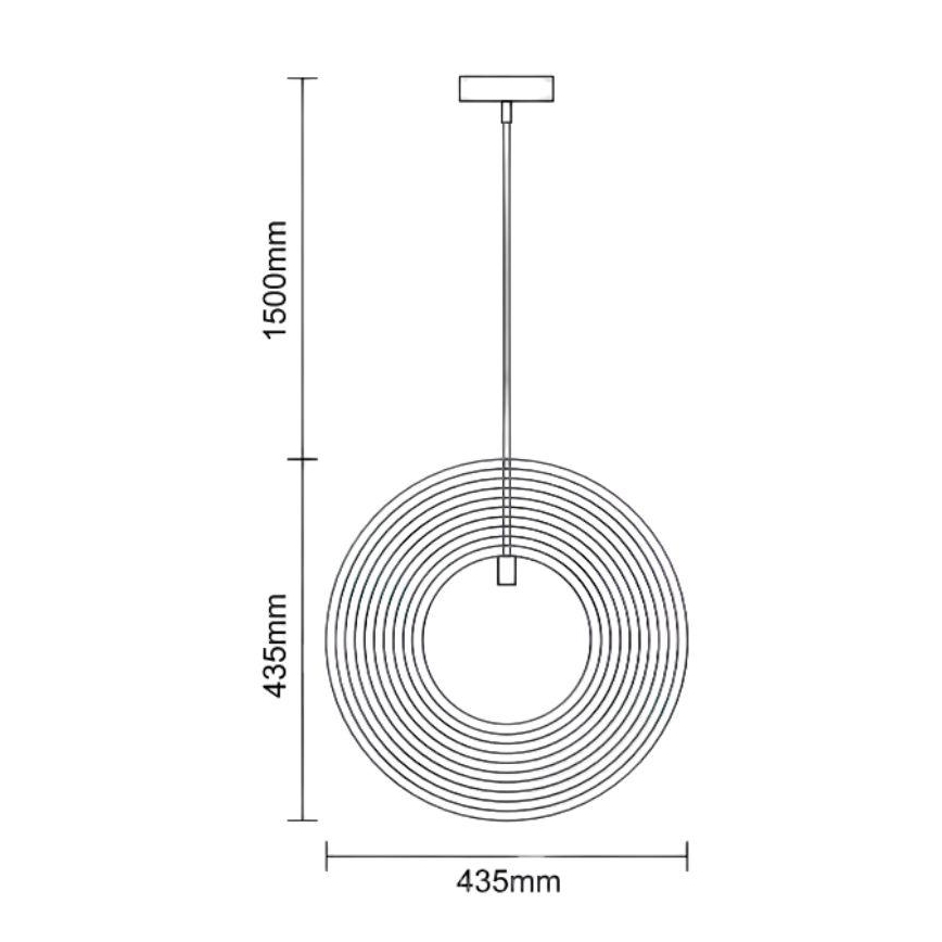 Lesen lestenec na vrvici 1xE27/60W/230V, premer 43,5 cm, masiv/furnir/bukev/kavčukovec