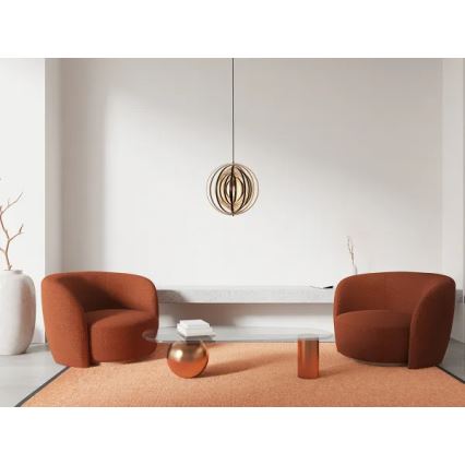 Lesen viseči lestenec na kablu 1xE27/60W/230V Ø 43,5 cm masiven/furnir/kaučukovec