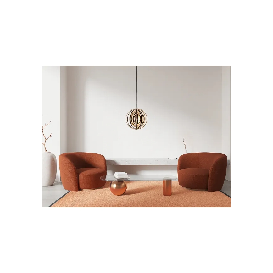 Lesen viseči lestenec na kablu 1xE27/60W/230V Ø 43,5 cm masiven/furnir/kaučukovec