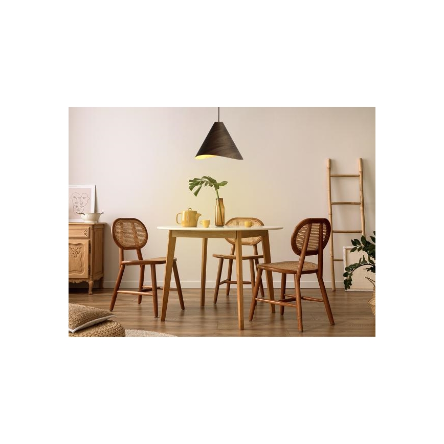 Lesen viseči lestenec na vrvici 1xE27/60W/230V premer 45 cm masiven/oreh/kavčukovec